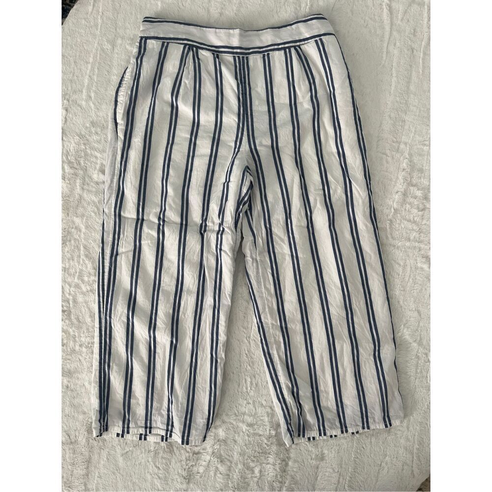 Abercrombie Kids Blue Stripe Culotte Pants Wide Leg Cropped Size 9/10